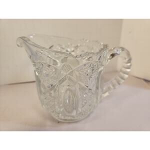 EAPG McKee Glass Quintec Cream Pitcher 4" Tall Antique